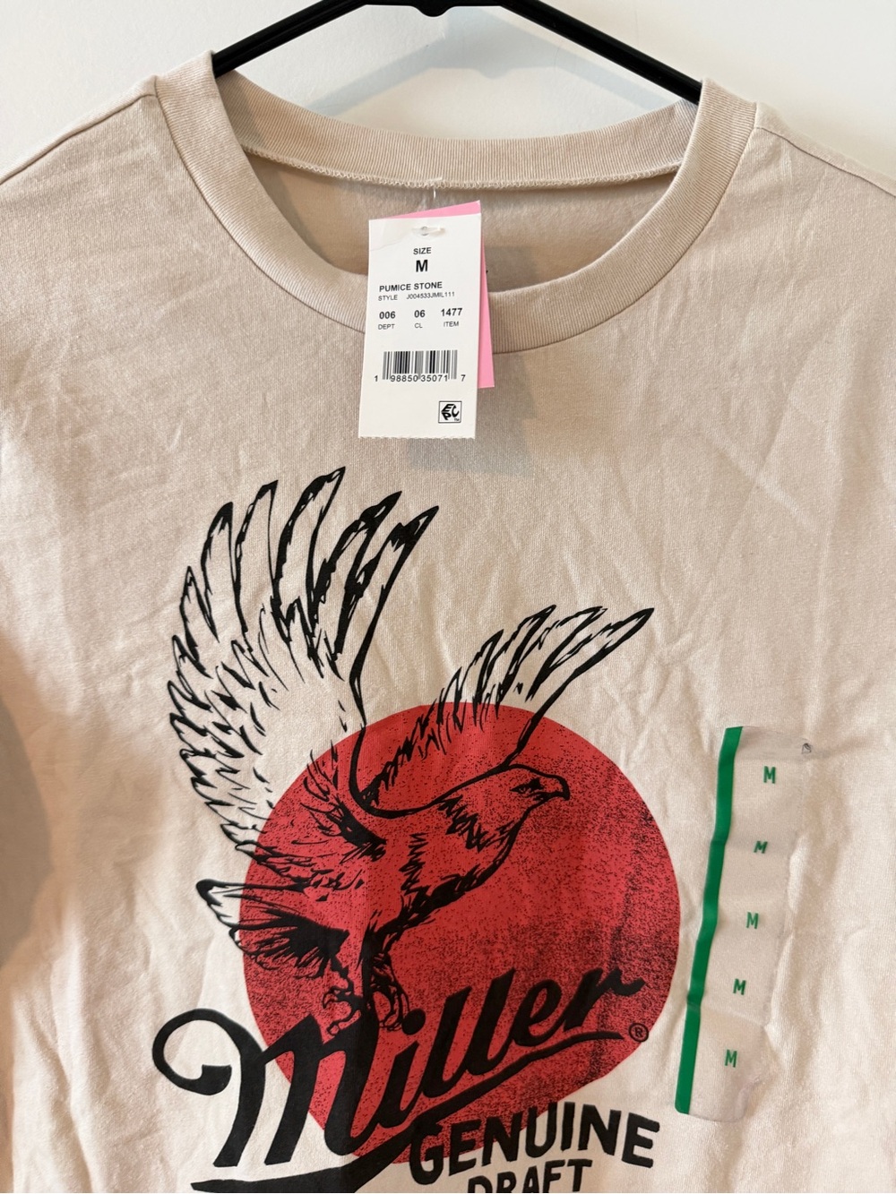 Miller Genuine Draft Eagle Graphic Cropped Tee M - Picture 3 of 4